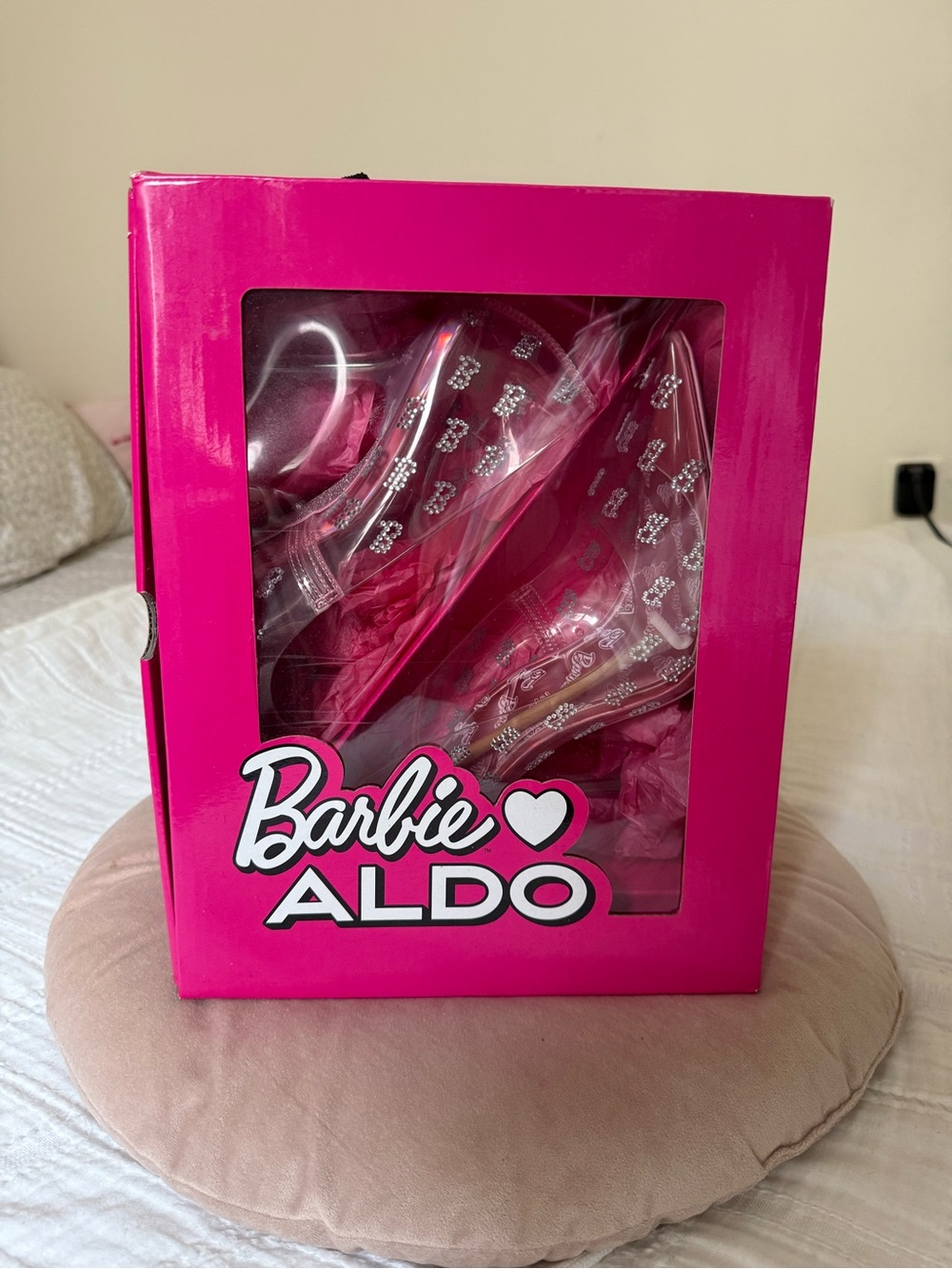 ALDO x Barbie Hot Pink Clear Rhinestone Heels